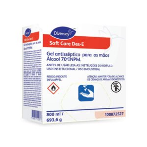 Soft Care Des-E – gel antisséptico para as mãos – álcool 70° INPM 0,8 L